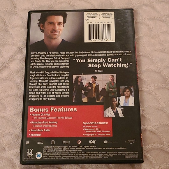 GREY'S ANATOMY Season One DVD 📀 - Picture 2 of 3